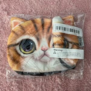 SALE✨ NWT Cat Face Coin Purse Cosmetic Bag Animal Zipper Plush Wallet with Tail